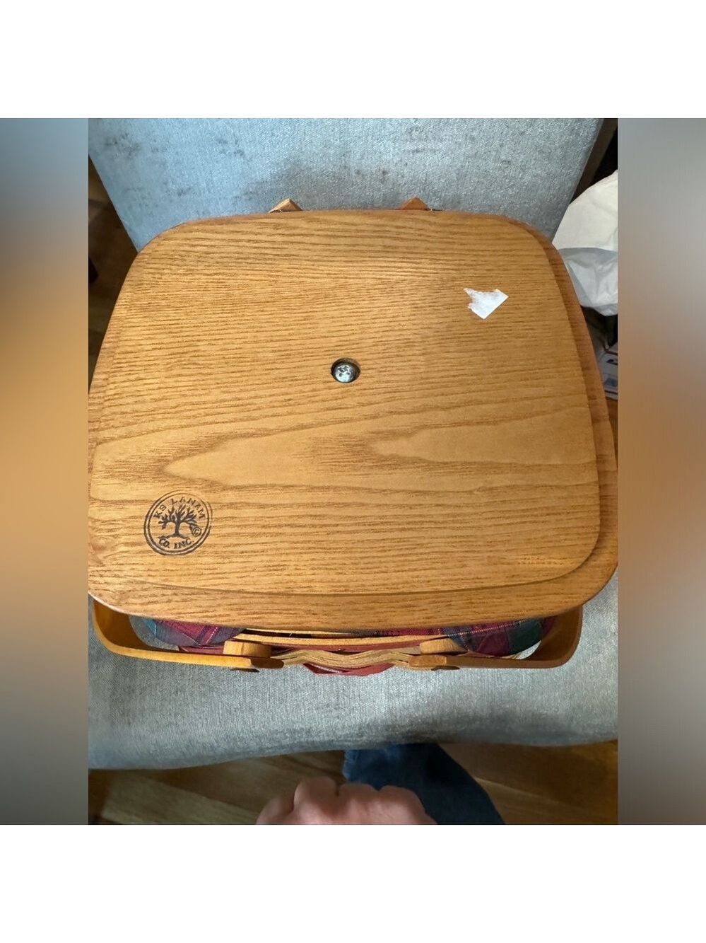 Longaberger 2000 Christmas Collection Deck The Halls Basket - liner & protector - Picture 7 of 12